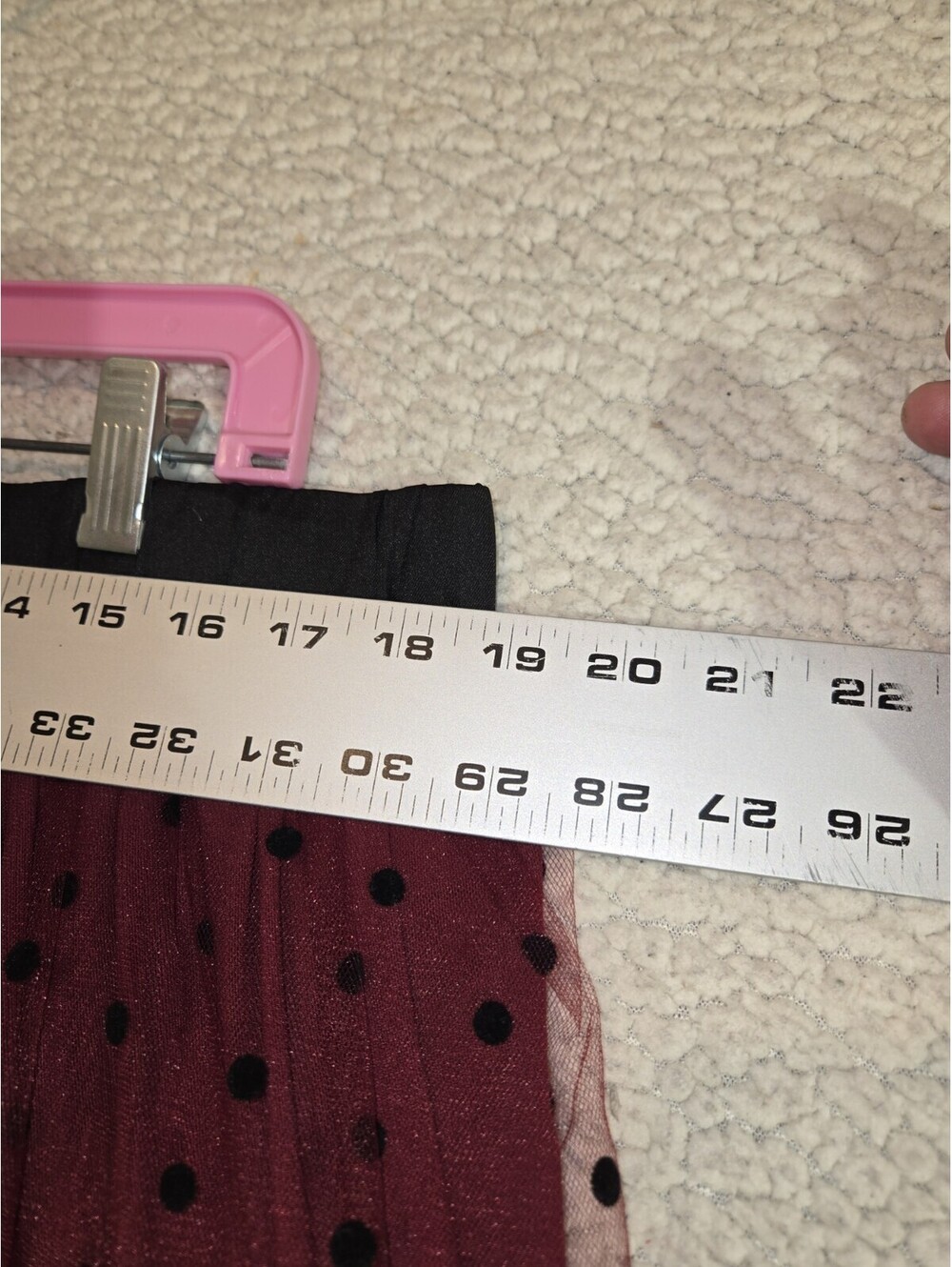 draper james Rsvp Skirt Sz XXL Burgundy Mesh Polka Dots Tulle Layers Whimsy Goth - Picture 2 of 9